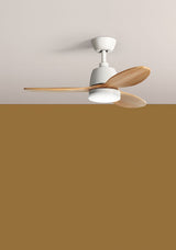 Ventilador de techo con luz MDC Sydney XS LED blanco madera 3 palas motor DC Ø96cm 11W 588558109