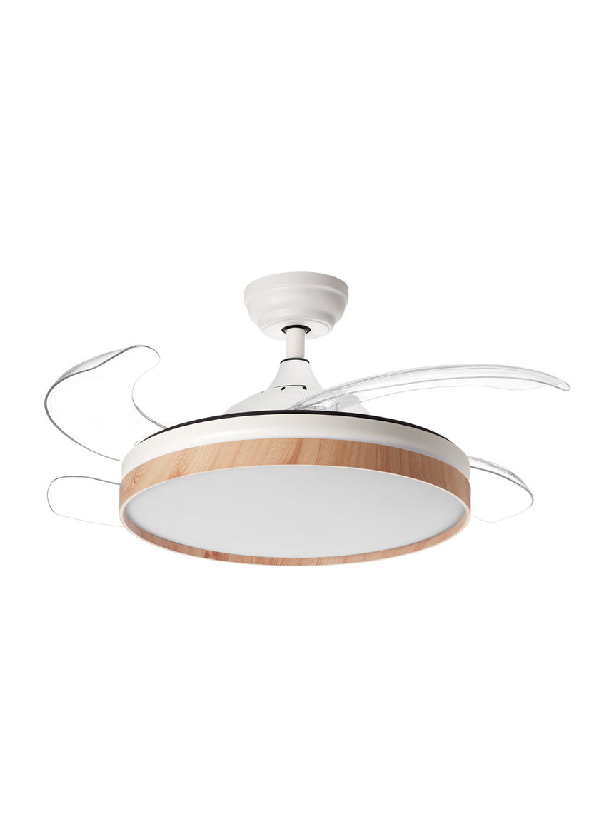 Ventilador de techo con luz MDC Blanes LED blanco madera motor DC Ø107cm 32W 588648709