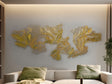 Escultura de pared Schuller Drako dorado brillo acero inoxidable 220x90cm 589536