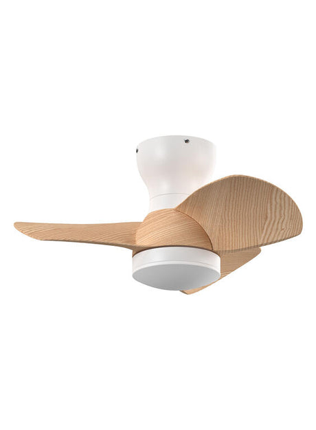 Ventilador de techo con luz MDC Creta XS LED blanco madera 3 palas motor DC 3000-6000K Ø61cm 24W 589608709