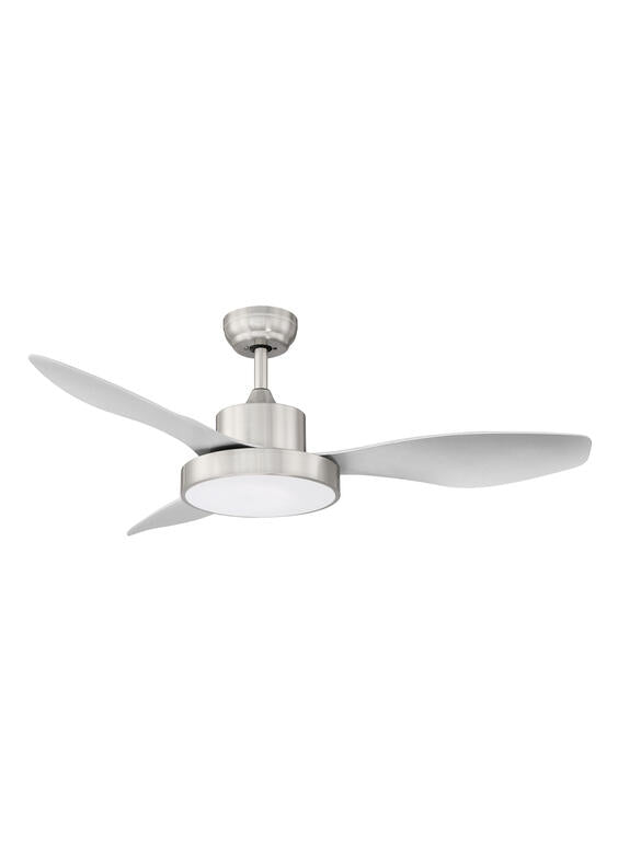Ventilador de techo con luz MDC Riga S LED níquel 3 palas motor DC Ø120cm 35W 589633509
