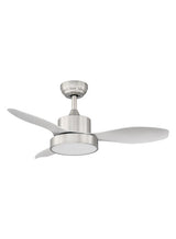 Ventilador de techo con luz MDC Riga LED níquel 3 palas motor DC Ø96cm 35W 589643509