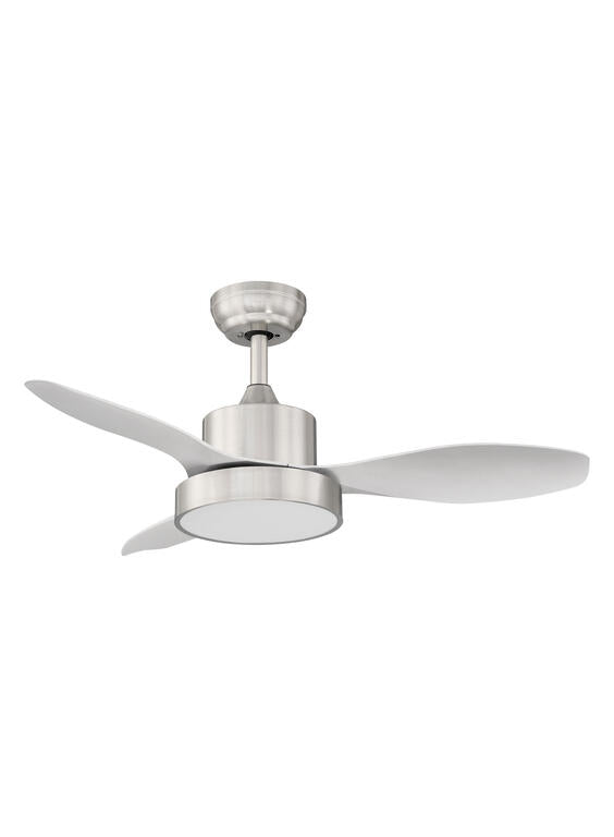 Ventilador de techo con luz MDC Riga LED níquel 3 palas motor DC Ø96cm 35W 589643509