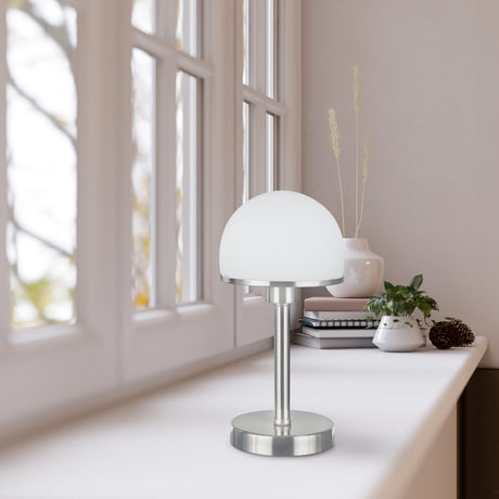 Lámpara de sobremesa Trio Joost II LED níquel mate táctil 3000K regulable 39cm 5