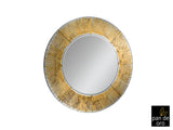 Espejo redondo Schuller Aurora plata y pan de oro Ø100c