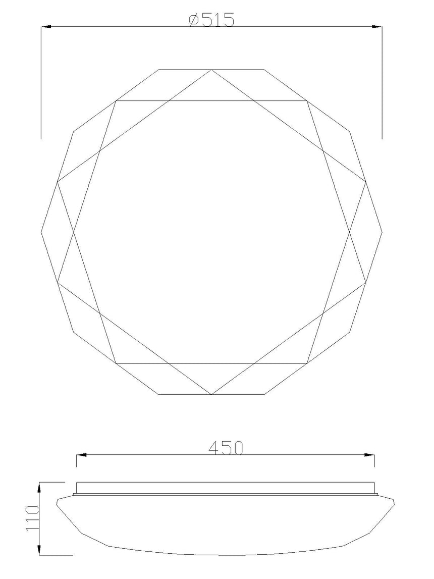 Plafón Diamante Ii Mantra blanco 5935