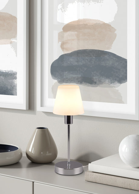 Lámpara de sobremesa Trio Luis II LED cromo táctil 3000K regulable 32cm 59570010