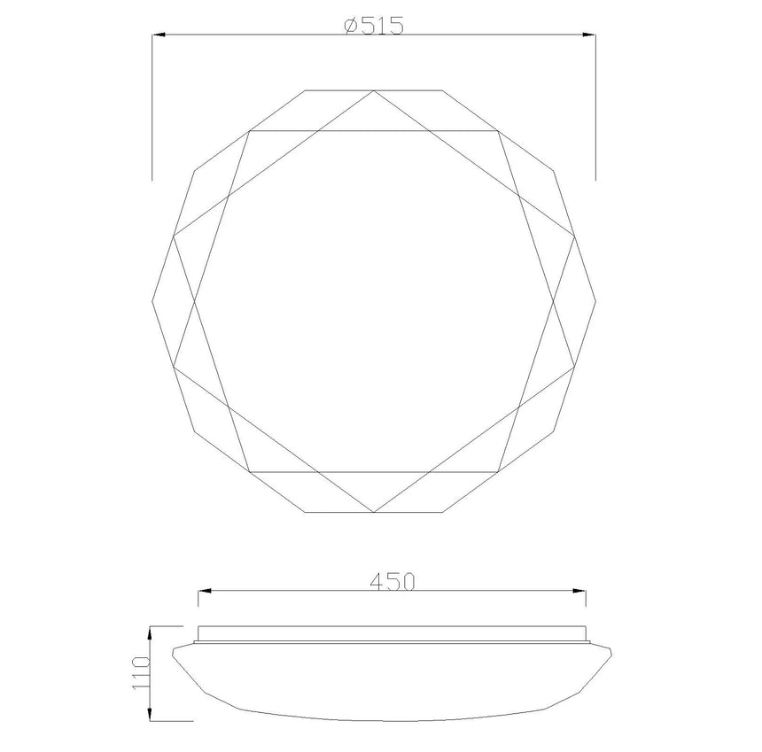 Plafón Diamante Ii Mantra blanco 5970
