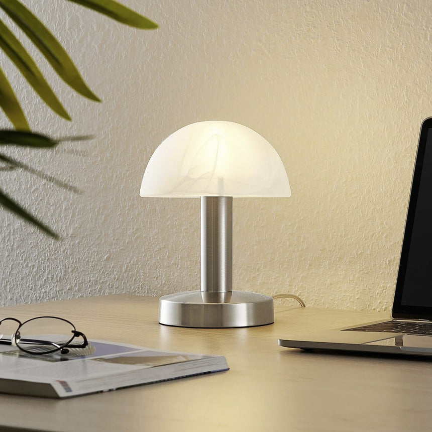 Lámpara de sobremesa Trio Fynn II LED níquel mate táctil 3000K regulable 5991001