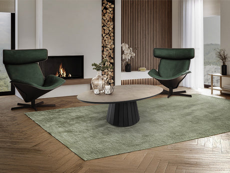 Mesa de centro Schuller Koria negro y piedra 130x42cm vista 1