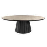 Mesa de centro Schuller Koria negro y piedra 130x42cm ambiente