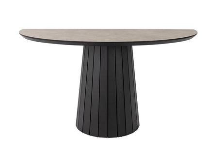Consola Schuller Koria negro y piedra 130x80cm ambiente