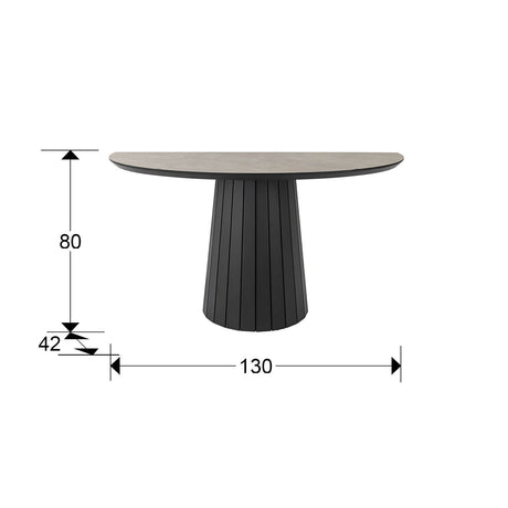 Consola Schuller Koria negro y piedra 130x80cm dimensiones