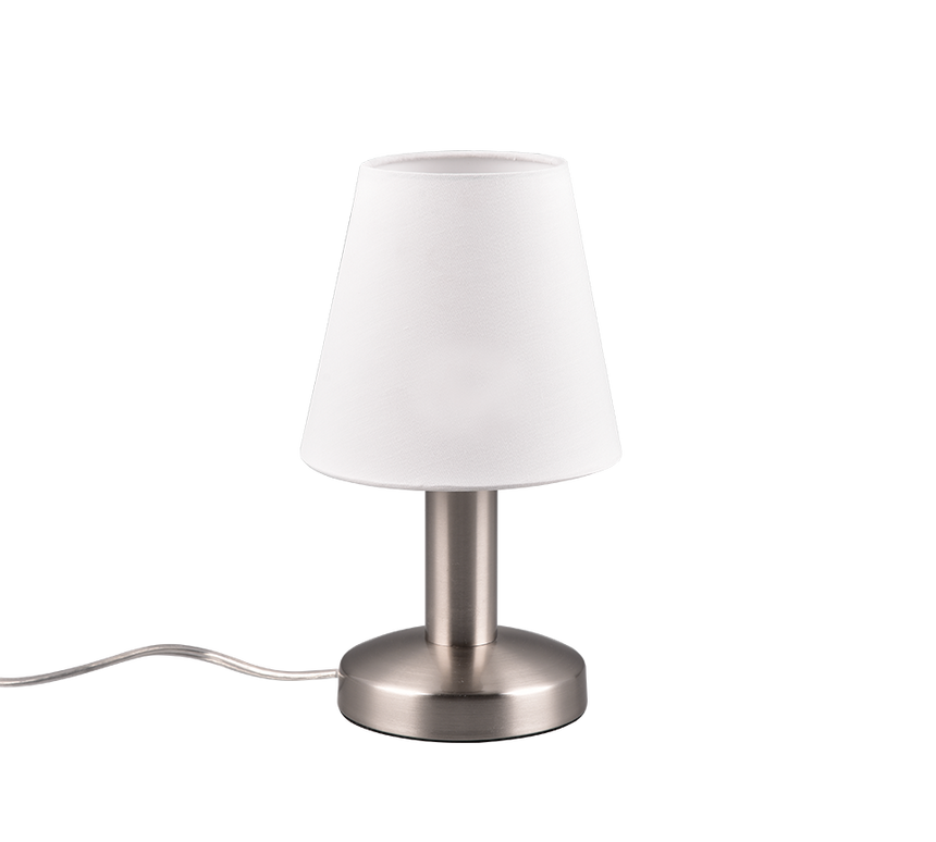 Lámpara de sobremesa Trio Mats II LED níquel mate táctil 3000K regulable 5997001