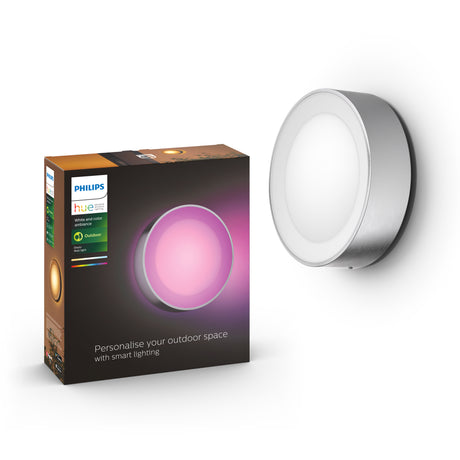 Philips Hue White and Color Ambiance Aplique de pared Daylo plata RGBW 15W IP44 1746547P7