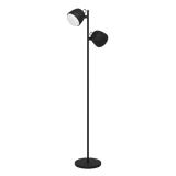 EGLO Upanema Lámpara de pie acero vidrio grabado negro blanco 390048