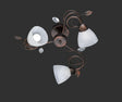 Plafón de techo Trio Traditio LED antique rust 2700K Ø61cm 600700328