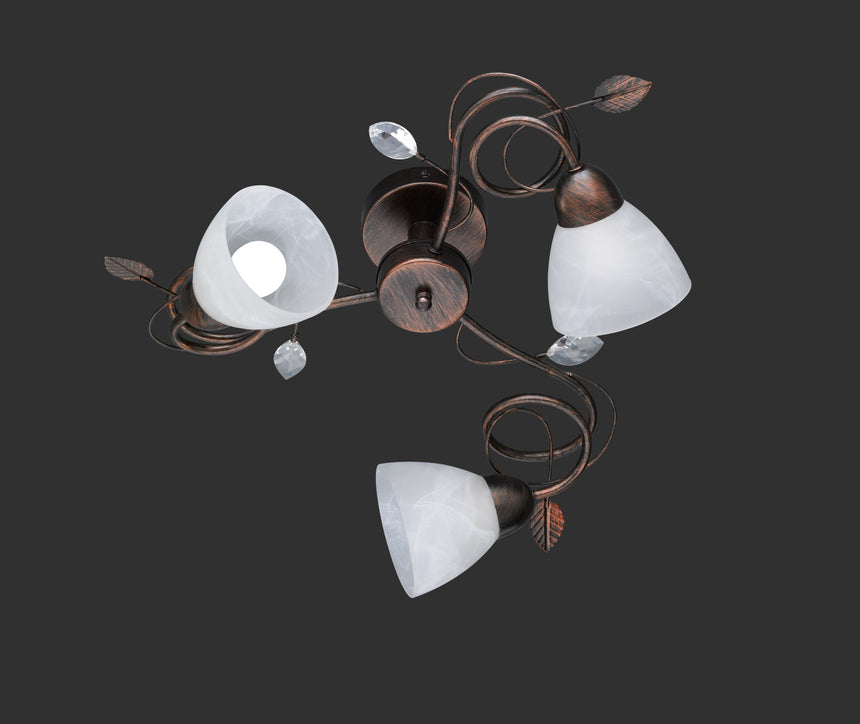 Plafón de techo Trio Traditio LED antique rust 2700K Ø61cm 600700328