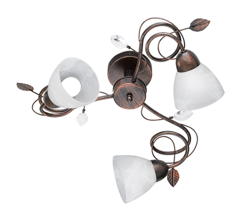 Plafón de techo Trio Traditio LED antique rust 2700K Ø61cm 600700328