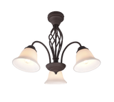 Plafón de techo Trio Rustica 3 luces óxido Ø55cm 6