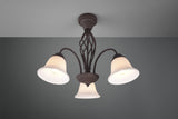 Plafón de techo Trio Rustica 3 luces óxido Ø55cm 6
