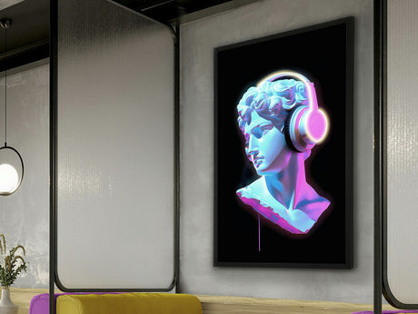 Cuadro con luz LED Schuller Busto negro 80x120cm 601948