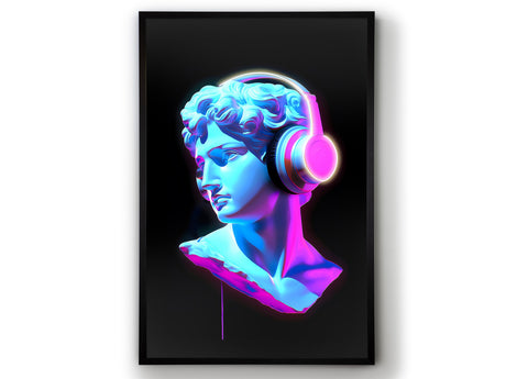 Cuadro con luz LED Schuller Busto negro 80x120cm ambiente