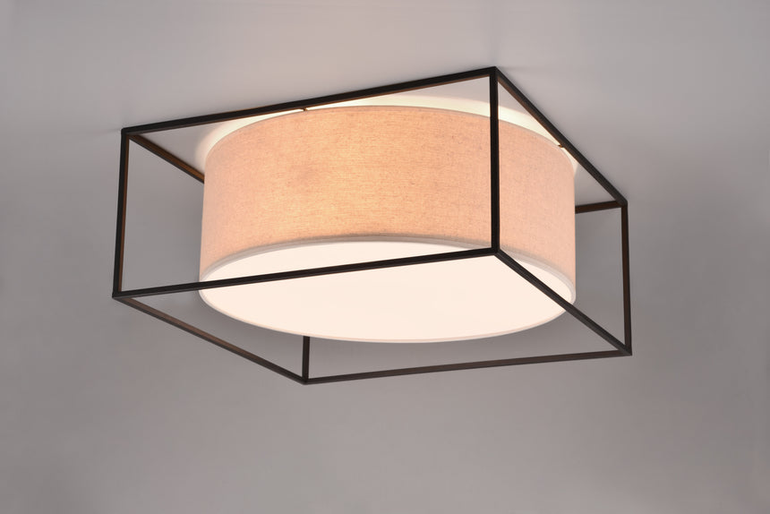 Plafón de techo Trio Ross LED negro mate 3000K 50cm 603100344