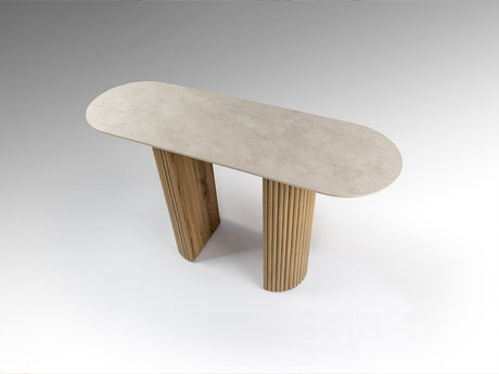 Consola Schuller Irati madera y piedra 130x78cm vista 3