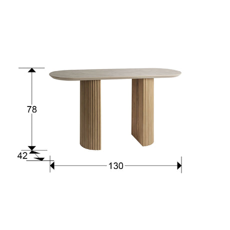 Consola Schuller Irati madera y piedra 130x78cm dimensiones