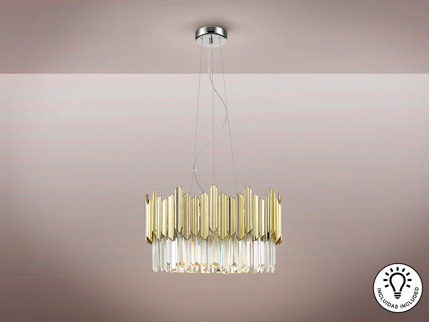 Lámpara de techo colgante Schuller Tiara 6 luces cromo  - ambiente