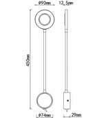 Mantra Boavista Aplique Lector LED  negro 6051