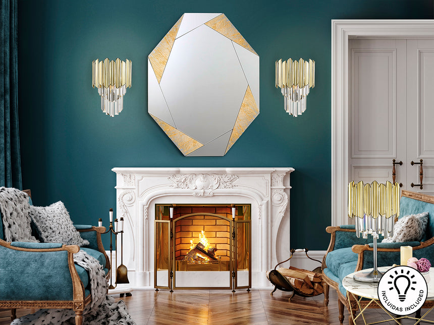 Lámpara aplique de pared Schuller Tiara 1 luz cromo y d