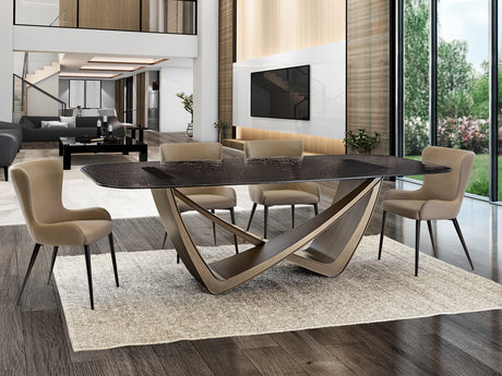 Mesa de comedor Schuller Genesis bronce envejecido y gris 240x76cm 606523