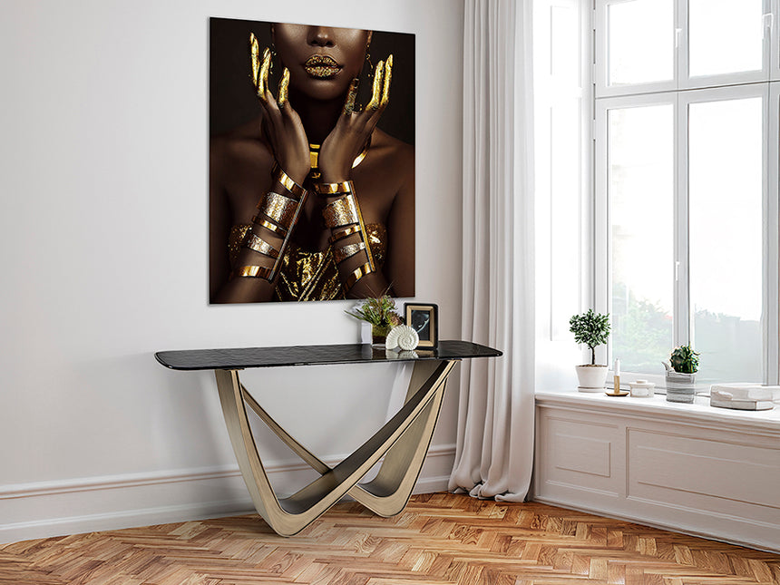 Consola Schuller Genesis bronce envejecido y gris 150x76cm 606684