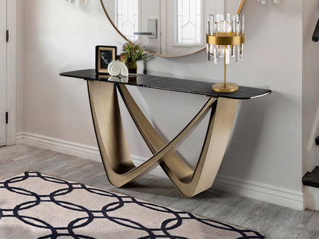 Consola Schuller Genesis bronce envejecido y gris 150x76cm 606684