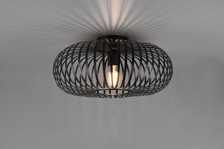 Plafón de techo Trio Johann LED negro mate 2700K Ø40cm 606900132