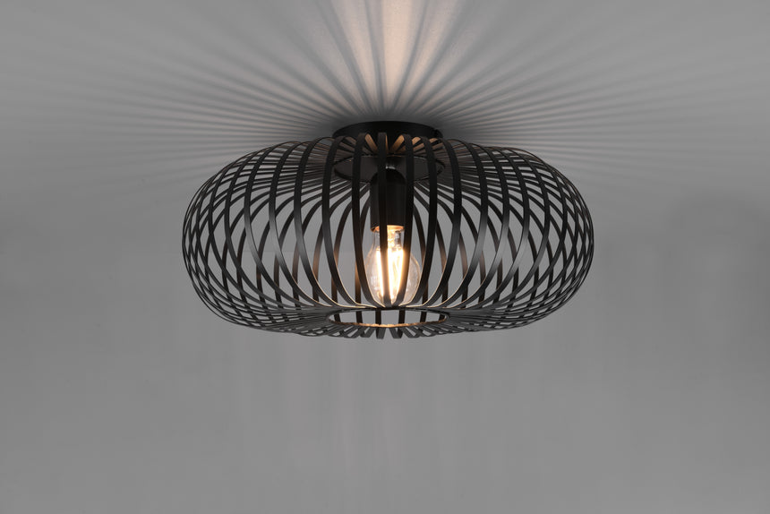 Plafón de techo Trio Johann LED negro mate 2700K Ø40cm 606900132