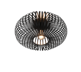 Plafón de techo Trio Johann LED negro mate 2700K Ø40cm 606900132