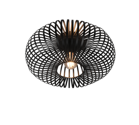 Plafón de techo Trio Johann LED negro mate 2700K Ø40cm 606900132