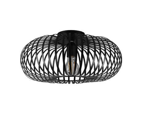 Plafón de techo Trio Johann LED negro mate 2700K Ø40cm 606900132