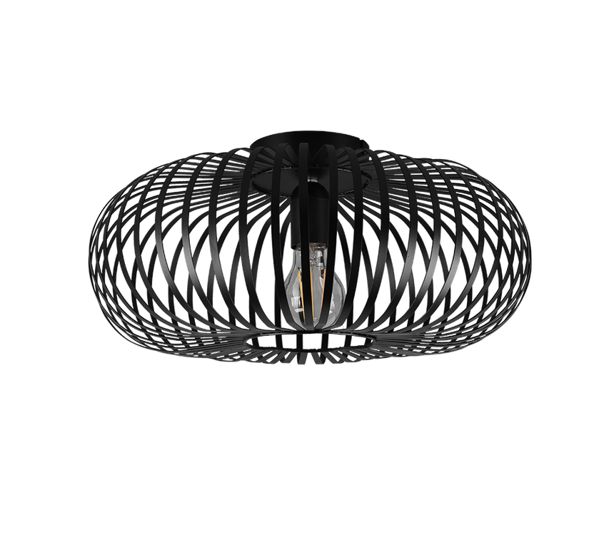 Plafón de techo Trio Johann LED negro mate 2700K Ø40cm 606900132