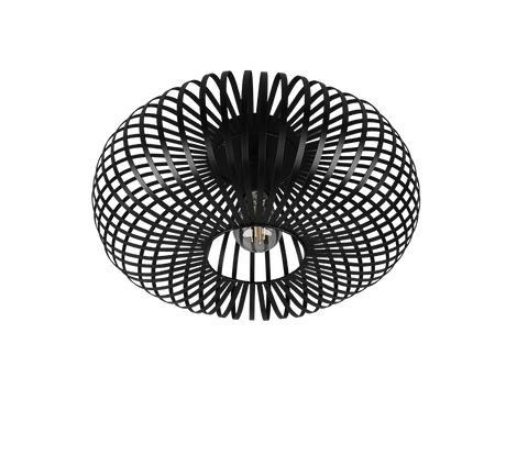 Plafón de techo Trio Johann LED negro mate 2700K Ø40cm 606900132