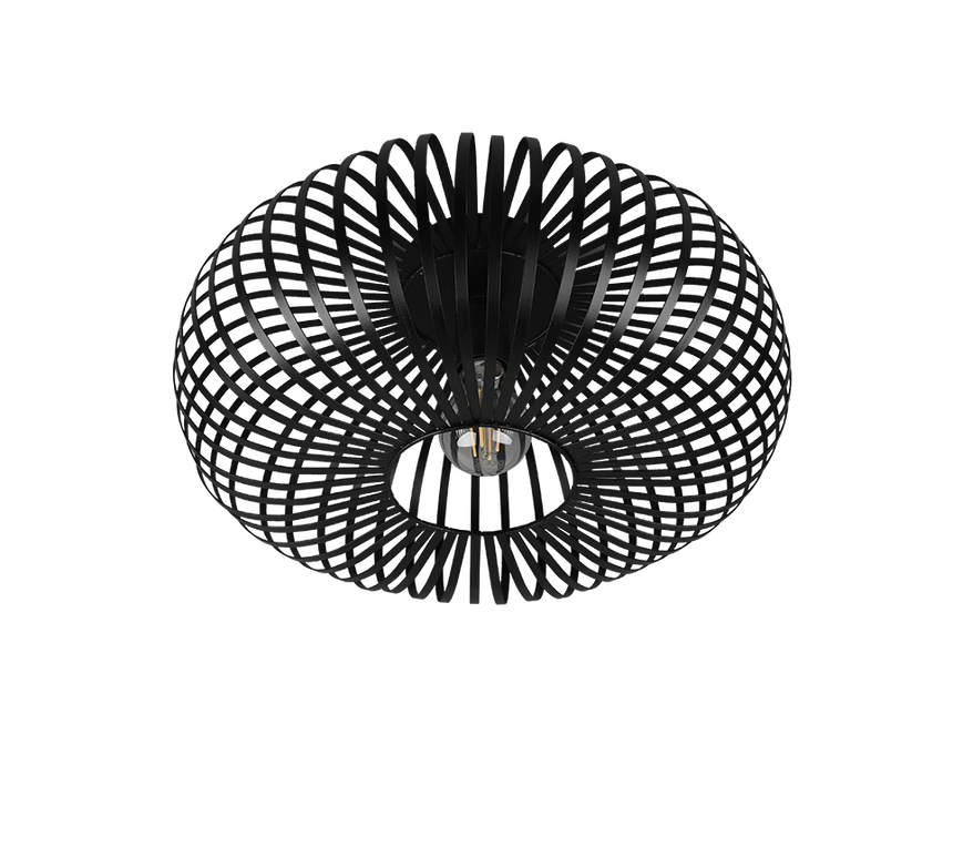 Plafón de techo Trio Johann LED negro mate 2700K Ø40cm 606900132