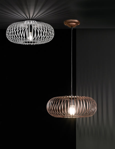 Plafón de techo Trio Johann LED kupferfarbig antik 2700K Ø40cm 606900162