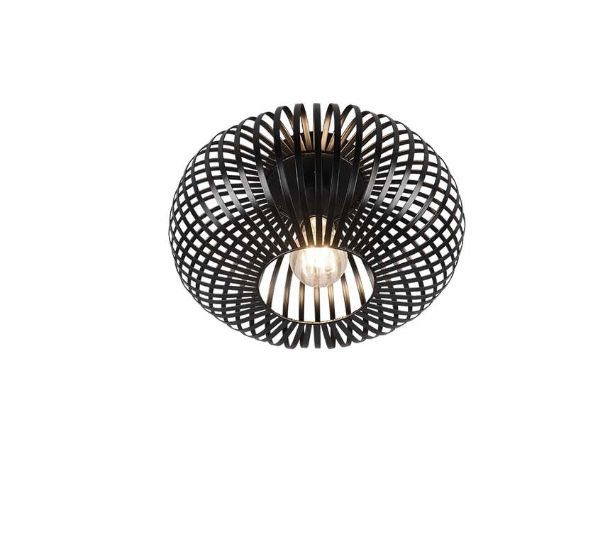 Plafón de techo Trio Johann LED negro mate 2700K Ø30cm 606903032