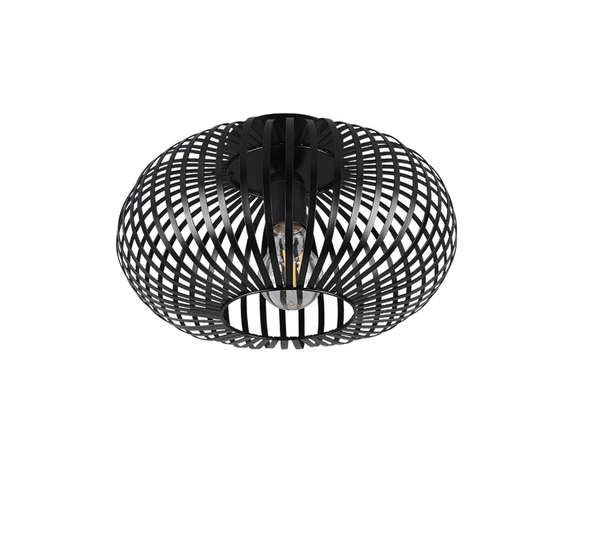 Plafón de techo Trio Johann LED negro mate 2700K Ø30cm 606903032
