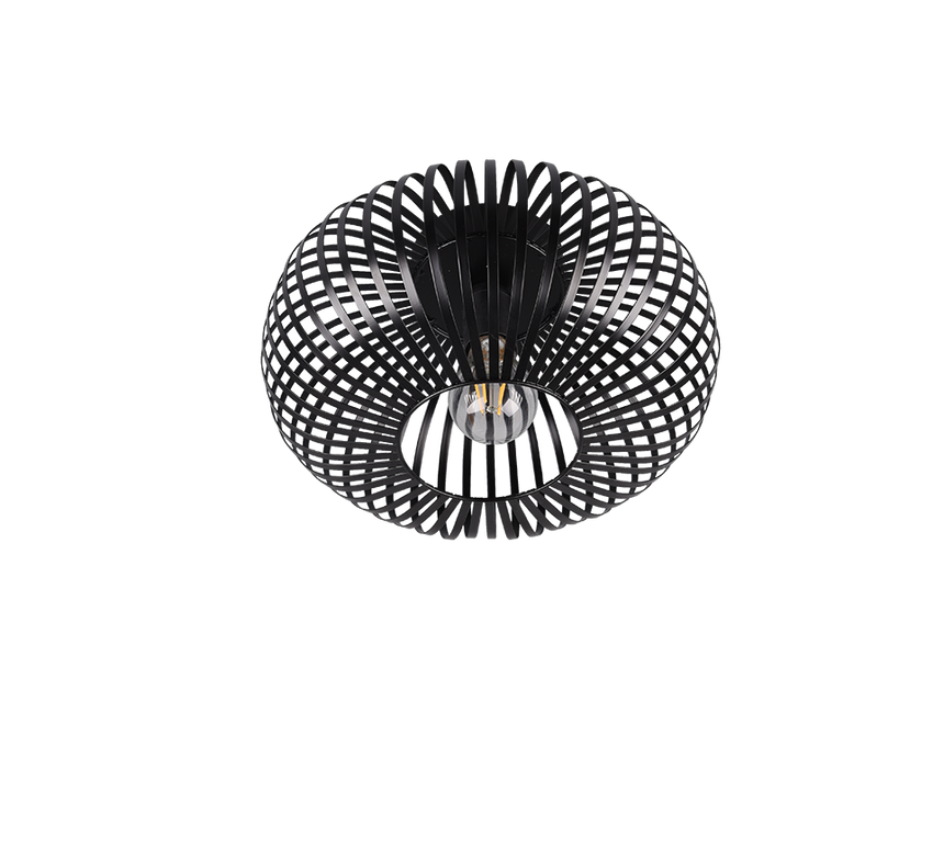 Plafón de techo Trio Johann LED negro mate 2700K Ø30cm 606903032