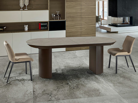 Mesa de comedor Schuller Irati marrón y piedra extensible 206x79cm 607087