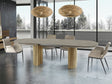Mesa de comedor Schuller Irati madera y piedra extensible 206x79cm 607094